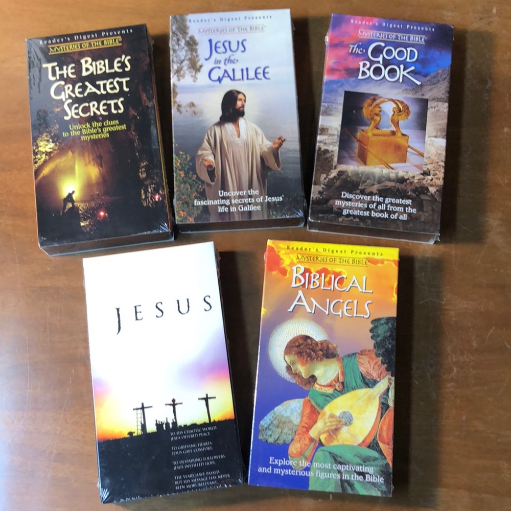 5 New Factory Sealed VHS Tapes. Readers Digest Mysteries of the Bible 1999
